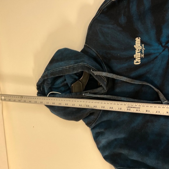 Civil Regime Tie Dye Hoodie Sunflower‎ Graphic Print Blue Black Size L - Picture 7 of 15